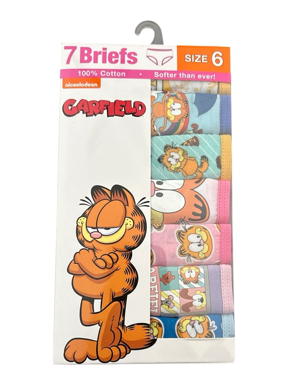 Handcraft - Garfield Girls Cotton Brief Character Underwear, 7-Pack, Size: 6